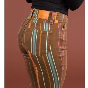 Judy blue jeans sepia mid rise striped . Size 29